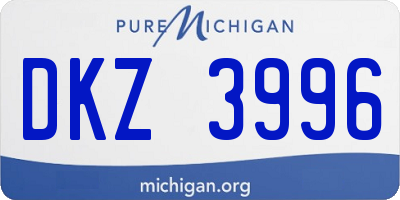 MI license plate DKZ3996
