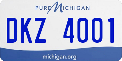 MI license plate DKZ4001