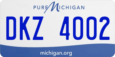 MI license plate DKZ4002