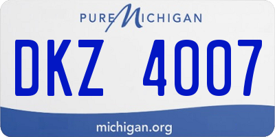 MI license plate DKZ4007