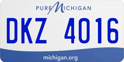 MI license plate DKZ4016