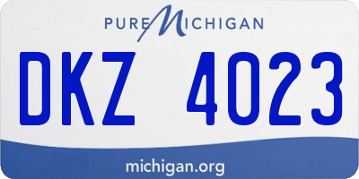 MI license plate DKZ4023