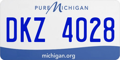 MI license plate DKZ4028