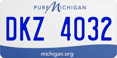 MI license plate DKZ4032