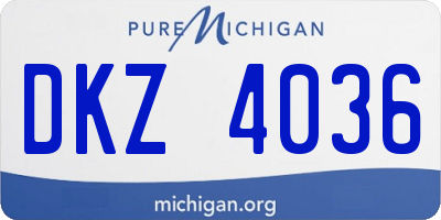 MI license plate DKZ4036