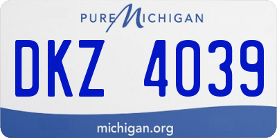MI license plate DKZ4039