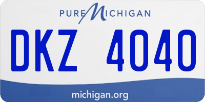 MI license plate DKZ4040