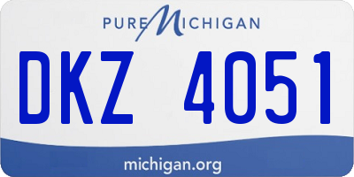 MI license plate DKZ4051