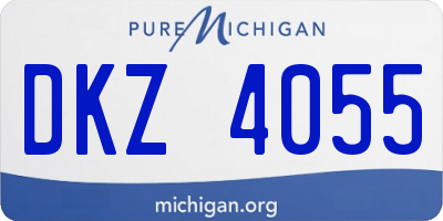 MI license plate DKZ4055