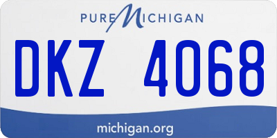 MI license plate DKZ4068
