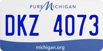 MI license plate DKZ4073