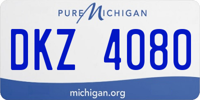 MI license plate DKZ4080