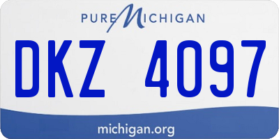 MI license plate DKZ4097