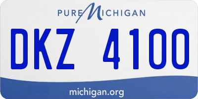 MI license plate DKZ4100