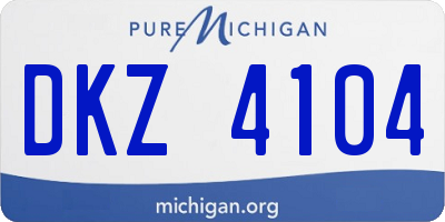 MI license plate DKZ4104