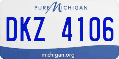 MI license plate DKZ4106