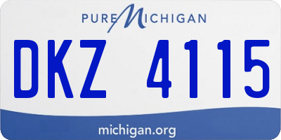 MI license plate DKZ4115