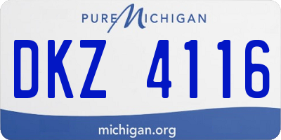MI license plate DKZ4116