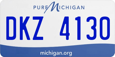 MI license plate DKZ4130