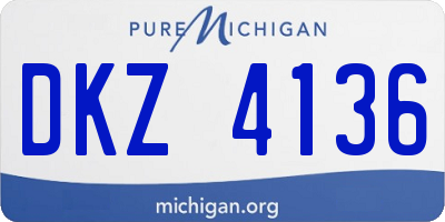 MI license plate DKZ4136