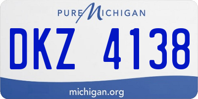 MI license plate DKZ4138