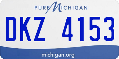 MI license plate DKZ4153