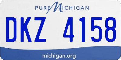 MI license plate DKZ4158