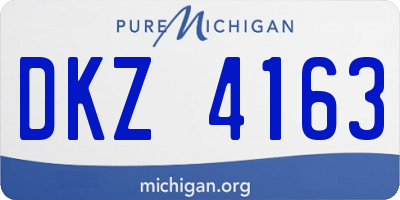 MI license plate DKZ4163
