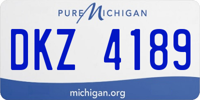 MI license plate DKZ4189