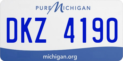 MI license plate DKZ4190