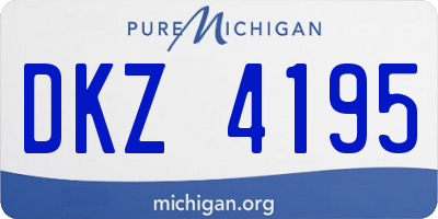 MI license plate DKZ4195