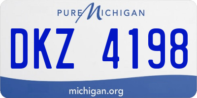 MI license plate DKZ4198