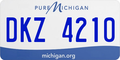 MI license plate DKZ4210
