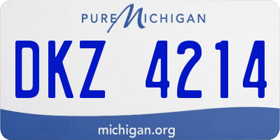 MI license plate DKZ4214