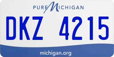 MI license plate DKZ4215