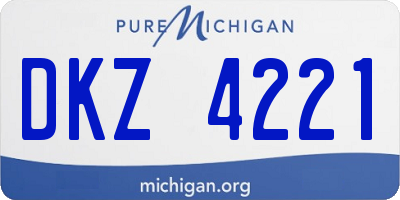 MI license plate DKZ4221