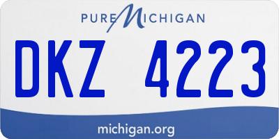 MI license plate DKZ4223