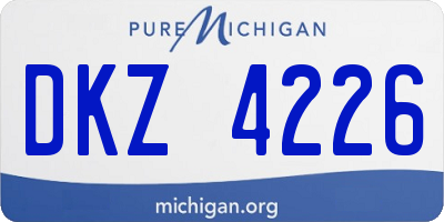 MI license plate DKZ4226