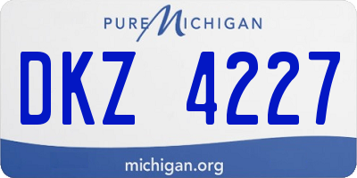 MI license plate DKZ4227