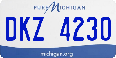 MI license plate DKZ4230
