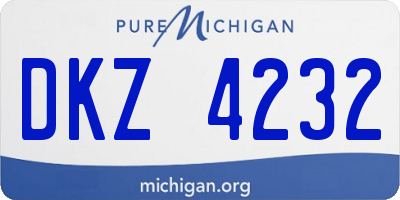 MI license plate DKZ4232