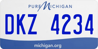 MI license plate DKZ4234