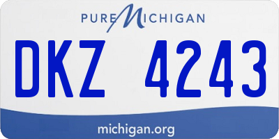 MI license plate DKZ4243
