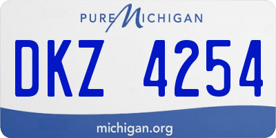 MI license plate DKZ4254