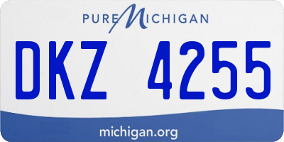 MI license plate DKZ4255