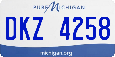 MI license plate DKZ4258