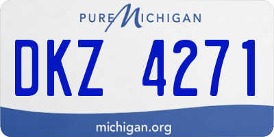 MI license plate DKZ4271