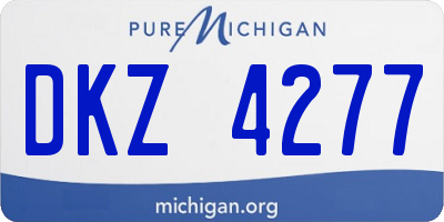 MI license plate DKZ4277