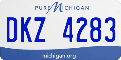 MI license plate DKZ4283