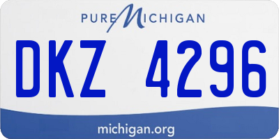 MI license plate DKZ4296